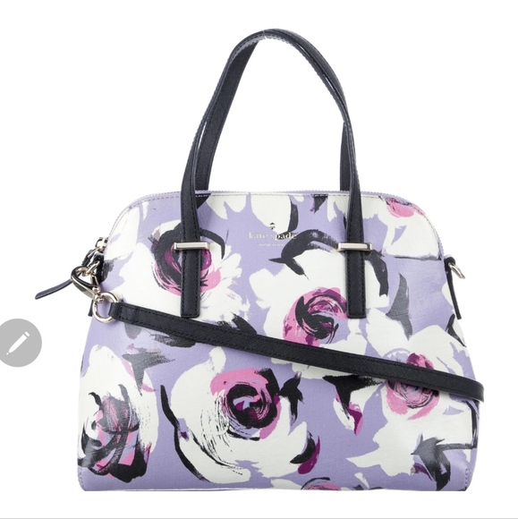 kate spade Handbags - KATE SPADE purple floral crossbody tote bag purse satchel handbag